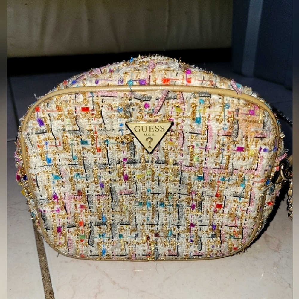 GUESS Multicolor Tweed Crossbody Bag